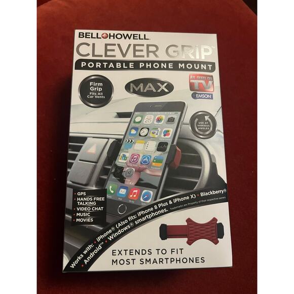 NEW Lot of 2 - Bell & Howell Clever Grip Portable Phone Mount - Hands Free - Picture 1 of 3